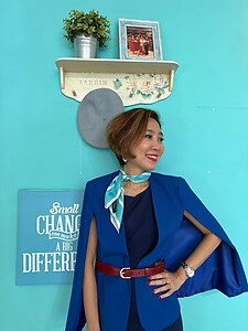 Korean Style Cape Jacket - Blue